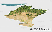 Satellite Panoramic Map of Navarra, single color outside