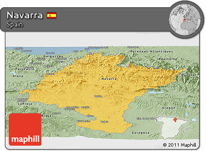 Savanna Style Panoramic Map of Navarra