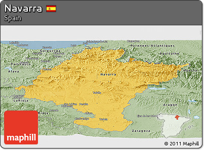 Savanna Style Panoramic Map of Navarra