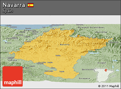 Savanna Style Panoramic Map of Navarra