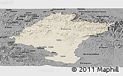 Shaded Relief Panoramic Map of Navarra, darken, desaturated