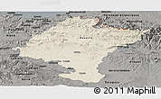 Shaded Relief Panoramic Map of Navarra, darken, semi-desaturated