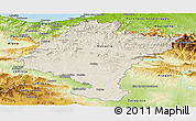 Shaded Relief Panoramic Map of Navarra, physical outside