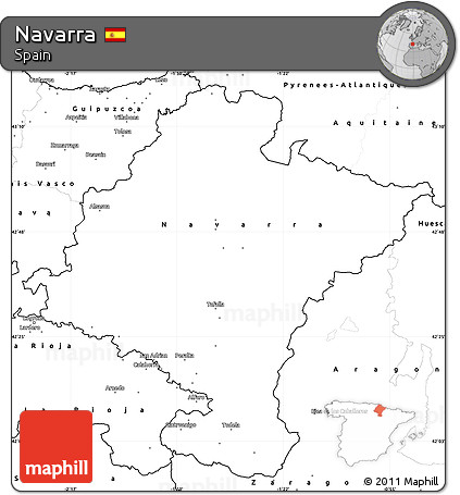 Blank Simple Map of Navarra