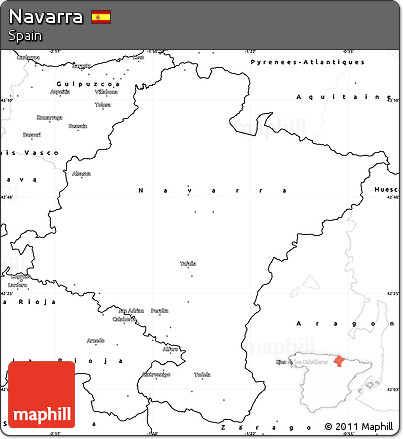 Blank Simple Map of Navarra