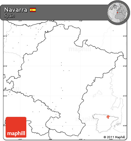 Blank Simple Map of Navarra, no labels