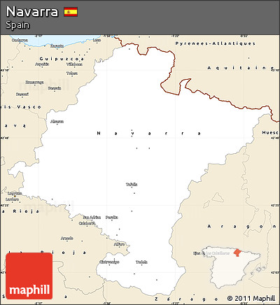 Classic Style Simple Map of Navarra