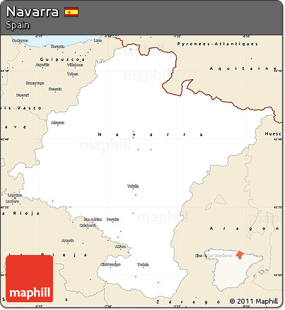 Classic Style Simple Map of Navarra