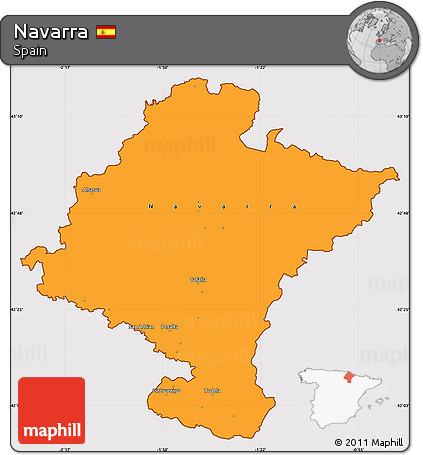 Political Simple Map of Navarra, cropped outside