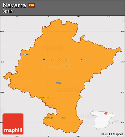 Political Simple Map of Navarra, cropped outside