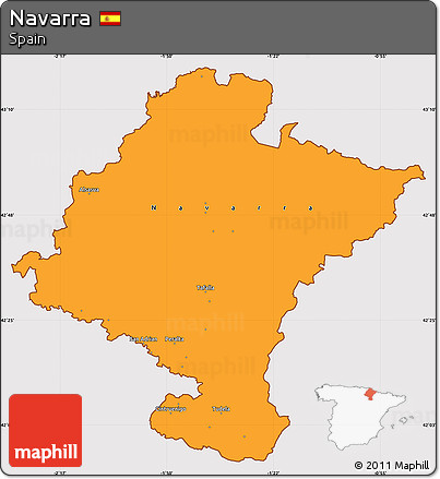 Political Simple Map of Navarra, cropped outside