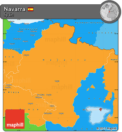 Political Simple Map of Navarra
