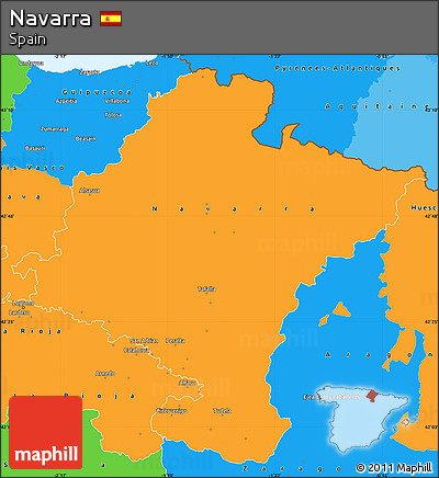 Political Simple Map of Navarra