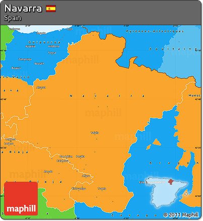 Political Simple Map of Navarra