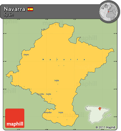 Savanna Style Simple Map of Navarra, cropped outside