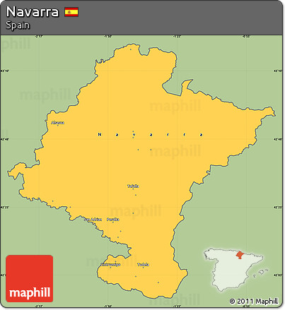 Savanna Style Simple Map of Navarra, cropped outside