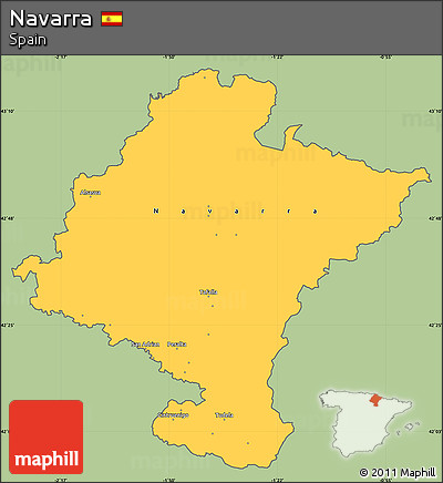 Savanna Style Simple Map of Navarra, cropped outside