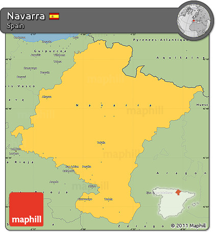 Savanna Style Simple Map of Navarra