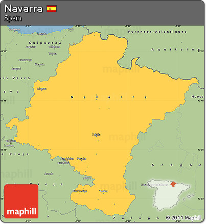 Savanna Style Simple Map of Navarra