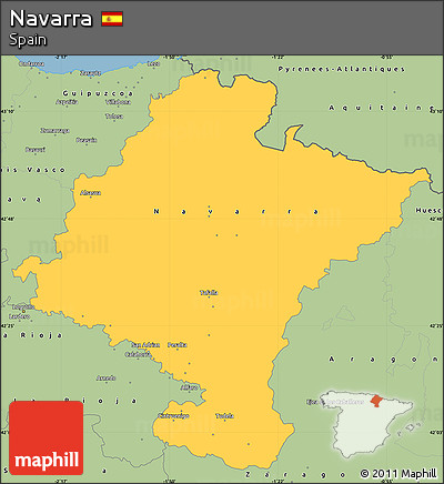 Savanna Style Simple Map of Navarra