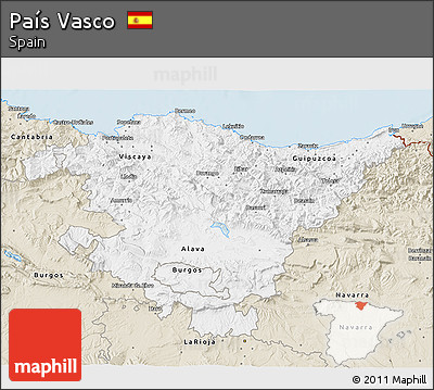 Classic Style 3D Map of País Vasco