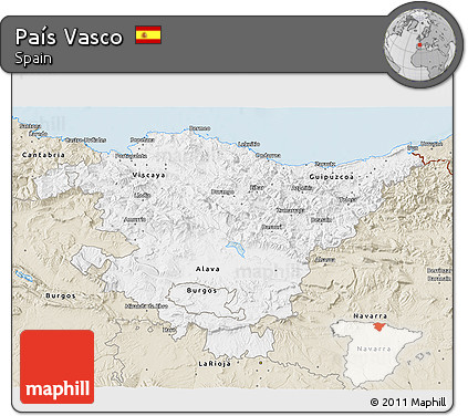 Classic Style 3D Map of País Vasco