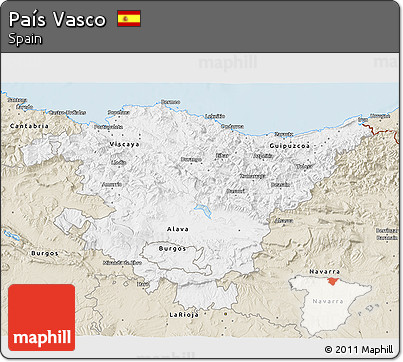 Classic Style 3D Map of País Vasco
