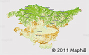 Physical 3D Map of País Vasco, cropped outside