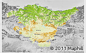 Physical 3D Map of País Vasco, desaturated