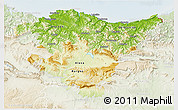 Physical 3D Map of País Vasco, lighten