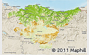 Physical 3D Map of País Vasco, shaded relief outside