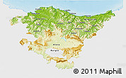 Physical 3D Map of País Vasco, single color outside