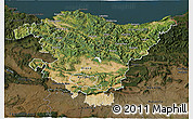 Satellite 3D Map of País Vasco, darken