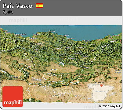 Satellite 3D Map of País Vasco