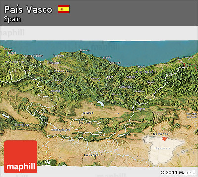Satellite 3D Map of País Vasco