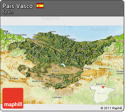 Satellite 3D Map of País Vasco, physical outside