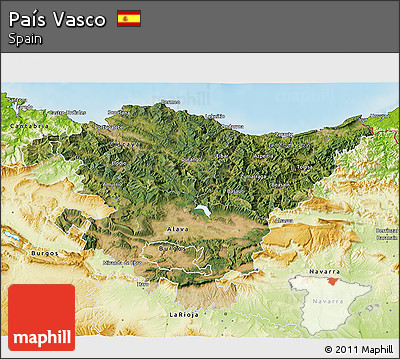 Satellite 3D Map of País Vasco, physical outside