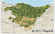 Satellite 3D Map of País Vasco, shaded relief outside