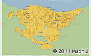 Savanna Style 3D Map of País Vasco, single color outside