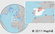 Gray Location Map of País Vasco, highlighted country, within the entire country