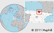 Gray Location Map of País Vasco, highlighted country
