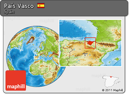 Physical Location Map of País Vasco