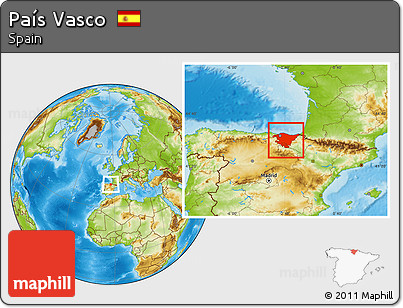 Physical Location Map of País Vasco