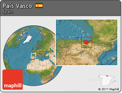 Satellite Location Map of País Vasco