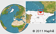 Satellite Location Map of País Vasco, highlighted country
