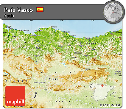 Physical Map of País Vasco