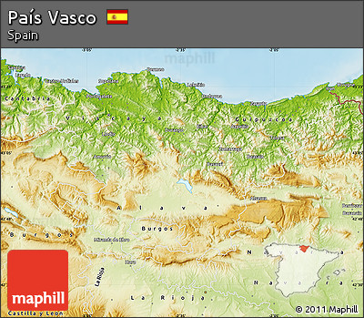 Physical Map of País Vasco