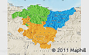 Political Map of País Vasco, shaded relief outside