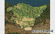Satellite Map of País Vasco, darken