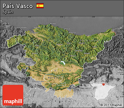 Satellite Map of País Vasco, desaturated
